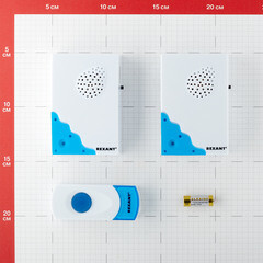 Звонок Rexant RX-5 (73-0050) беспроводной с кнопкой 32 мелодии белый две вызывные панели - фото 8