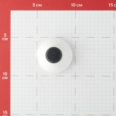 Кнопка для звонка Hegel проводного черно-белая круглая - фото 4