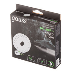 Фонарь кемпинговый Gauss светодиодный 48 LED 5 Вт на батарейках AA пластик с магнитом и карабином (GF004) - фото 3