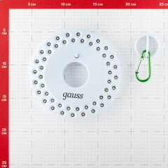 Фонарь кемпинговый Gauss светодиодный 48 LED 5 Вт на батарейках AA пластик с магнитом и карабином (GF004) - фото 2