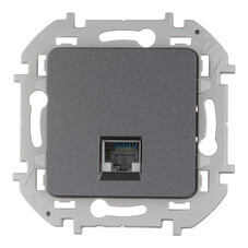 Розетка компьютерная Legrand Inspiria встраиваемая антрацит RJ45 (673828)
