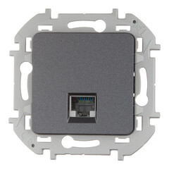 Розетка компьютерная Legrand Inspiria встраиваемая антрацит RJ45 (673828) - фото 1