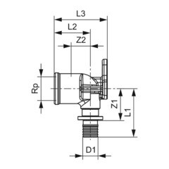 Водорозетка Tece 20 мм х 3/4 ВР(г) латунь (768525) - фото 2