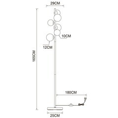 Торшер Arte Lamp G9 198 Вт черный IP20 (A2243PN-6PB) - фото 3