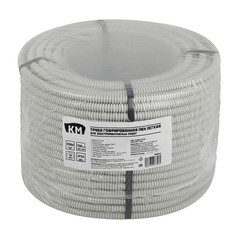 Труба гофрированная ПВХ 16 мм КМ легкая с зондом серая (100 м) (Б0060596) - фото 2