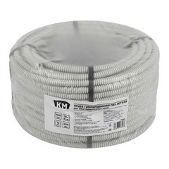 Труба гофрированная ПВХ 16 мм КМ легкая с зондом серая (50 м) (Б0060597) - фото 2