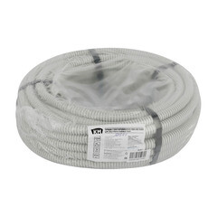 Труба гофрированная ПВХ 16 мм КМ легкая с зондом серая (25 м) (Б0060598) - фото 2