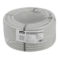 Труба гофрированная ПВХ 20 мм КМ легкая с зондом серая (50 м) (Б0060601) - фото 2