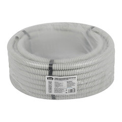 Труба гофрированная ПВХ 20 мм КМ легкая с зондом серая (25 м) (Б0060602) - фото 2