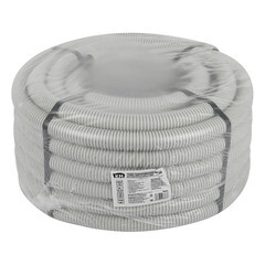 Труба гофрированная ПВХ 32 мм КМ легкая с зондом серая (25 м) (Б0060607) - фото 2