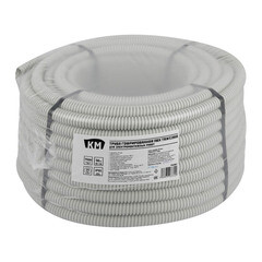 Труба гофрированная ПВХ 25 мм КМ тяжелая с зондом серая (50 м) (Б0060612) - фото 2