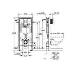 Инсталляция Grohe Rapid SL для подвесного унитаза с кнопкой хром (38772001) - фото 2