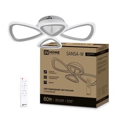 Светильник светодиодный накладной IN HOME Elegant Sansa 3000-6500К 60 Вт 20 кв.м белый IP40 с пультом - фото 9