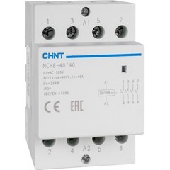 Контактор модульный Chint NCH8 230 В 40 А тип AC 4НО (256099) - фото 3