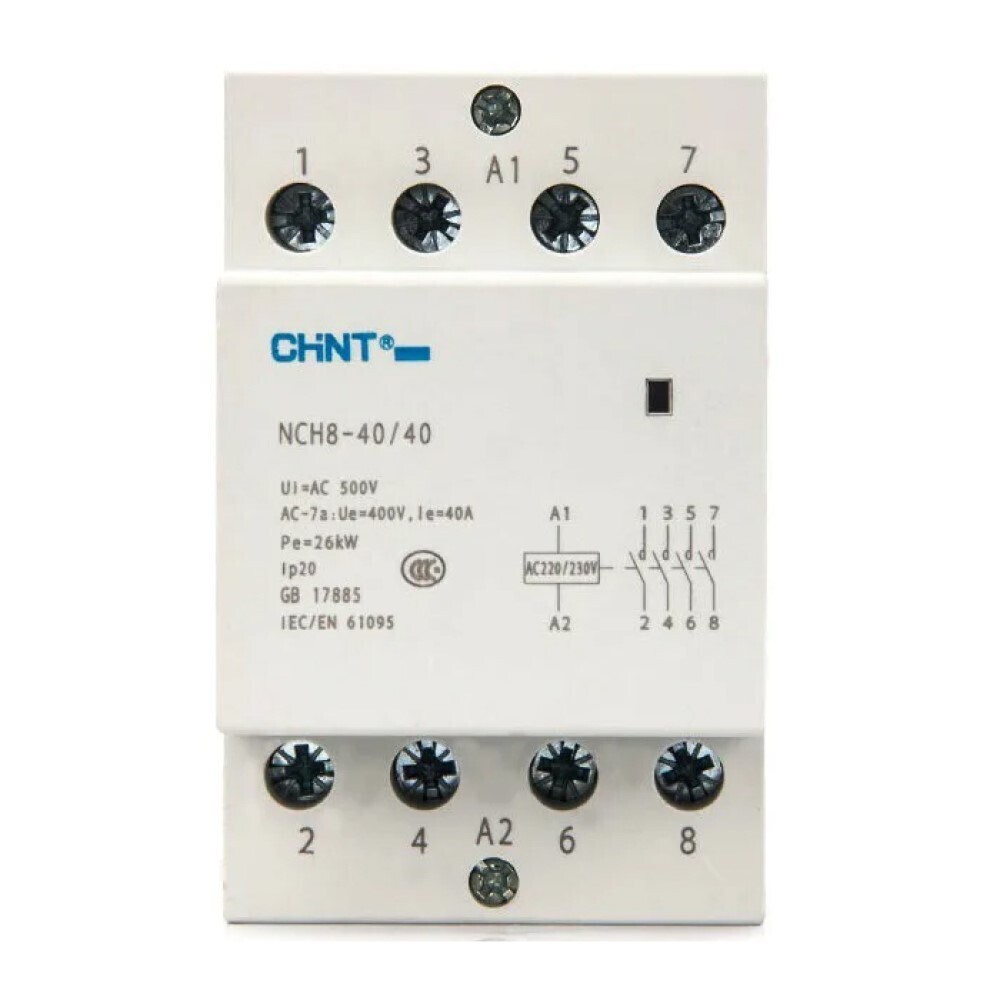 Изображение товара Контактор модульный Chint NCH8 (256099) 400 В 40 А тип AC 4Р