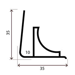 Плинтус потолочный для панелей 10х3000 мм ПВХ гладкий белый - фото 2