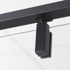 Душевая дверь WasserKraft Elbe 74P стекло прозрачное 90х200 см профиль черный 6 мм распашная (74P04) - фото 3