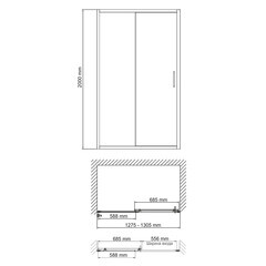 Душевая дверь WasserKraft Main 41S стекло прозрачное 130х200 см профиль хром 6 мм раздвижная (41S30) - фото 3