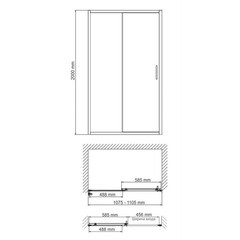 Душевая дверь WasserKraft Main 41S стекло прозрачное 110х200 см профиль хром 6 мм раздвижная (41S13) - фото 4