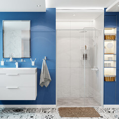 Душевая дверь WasserKraft Rhin 44S стекло прозрачное 110х200 см профиль белый 6 мм раздвижная (44S13) - фото 3