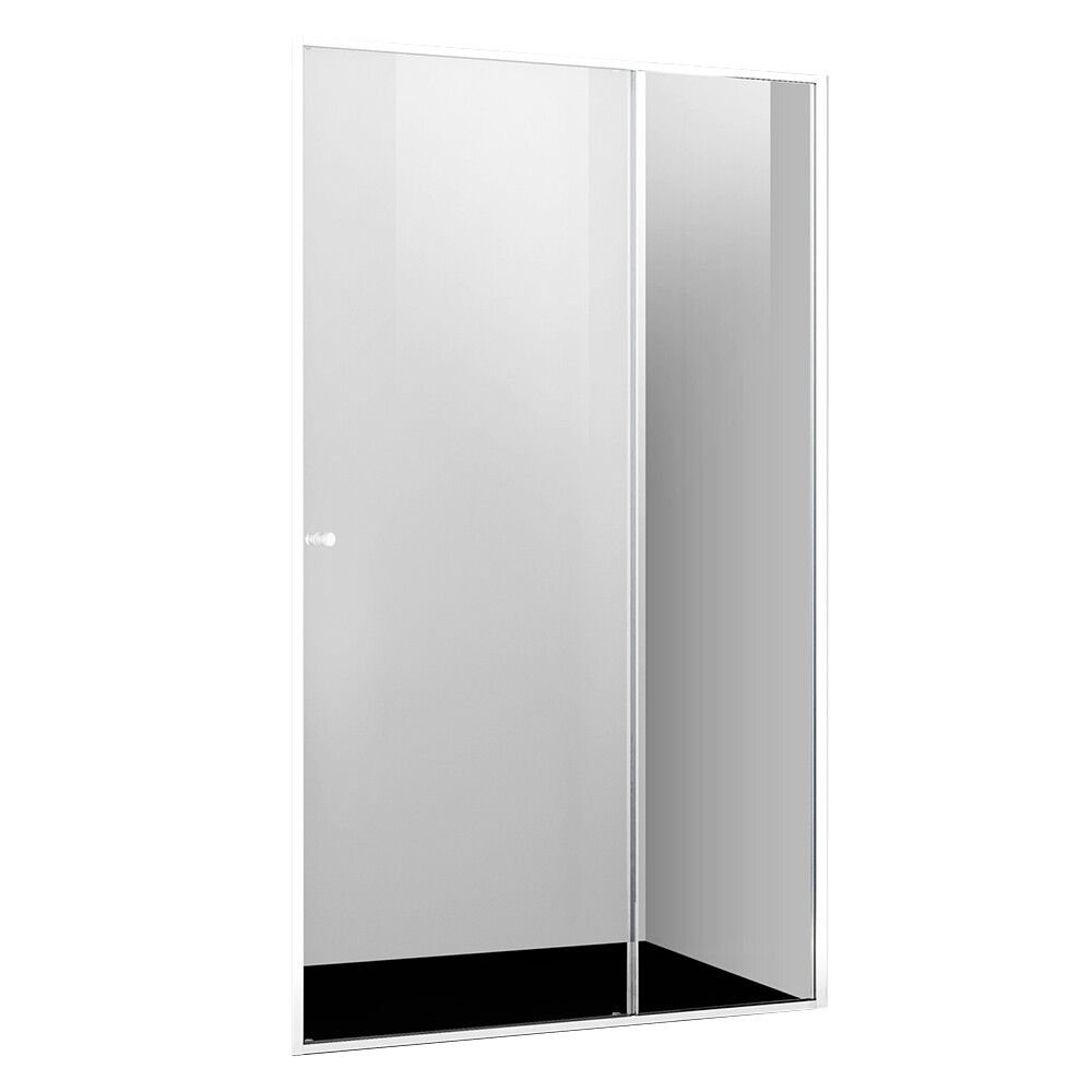 Изображение товара Раздвижная душевая дверь WasserKraft Rhin 44S из закаленного стекла 110х200 см белый профиль
