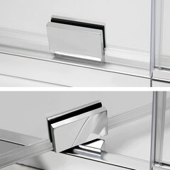 Душевая дверь WasserKraft Berkel 48P стекло прозрачное 110х200 см профиль хром 6 мм распашная (48P13) - фото 2