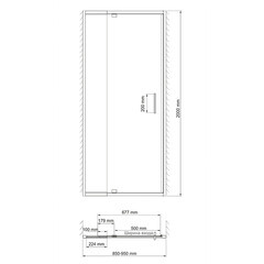 Душевая дверь WasserKraft Berkel 48P стекло прозрачное 90х200 см профиль хром 6 мм распашная (48P04) - фото 4