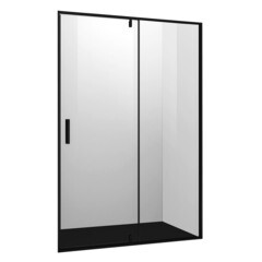 Изображение товара Душевая дверь WasserKraft Elbe 74P стекло прозрачное 120х200 см профиль черный 6 мм распашная (74P05)