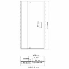 Душевая дверь WasserKraft Berkel 48P стекло прозрачное 110х200 см профиль хром 6 мм распашная (48P13) - фото 4