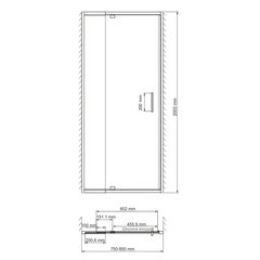 Душевая дверь WasserKraft Berkel 48P стекло прозрачное 80х200 см профиль хром 6 мм распашная (48P27) - фото 3