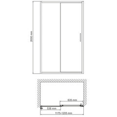 Душевая дверь WasserKraft Main 41S стекло прозрачное 120х200 см профиль хром 6 мм раздвижная (41S05) - фото 3