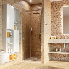 Душевая дверь WasserKraft Salm 27I стекло прозрачное 80х200 см профиль хром 6 мм поворотная (27I27) - фото 2