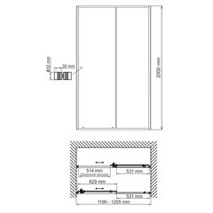 Душевая дверь WasserKraft Rhin 44S стекло прозрачное 120х200 см профиль белый 6 мм раздвижная (44S05) - фото 3