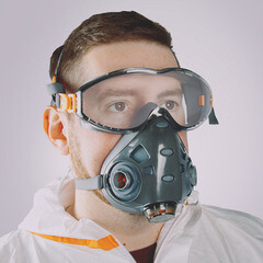 Полумаска Jeta Safety Air Optics FFP3 с интегрированными очками (9500-L) - фото 2