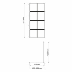 Душевая перегородка Walk in WasserKraft Glan черная 90х200 см стекло прозрачное 8 мм (66W39) - фото 2