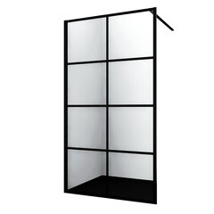 Изображение товара Душевая перегородка Walk in WasserKraft Glan черная 120х200 см стекло прозрачное 8 мм (66W40)