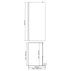 Душевая перегородка Walk in WasserKraft Abens черная 90х200 см стекло прозрачное 8 мм (20W39) - фото 2