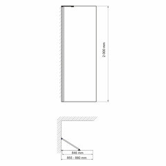 Душевая перегородка Walk in WasserKraft Aller хром 90х200 см стекло прозрачное 8 мм (10H07-RP90 Fixed) - фото 3