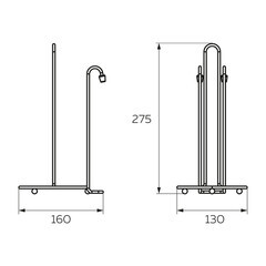 Держатель на рейлинг для бумажных полотенец 130х160х275 мм черный матовый (YJ-G218 BL) - фото 2