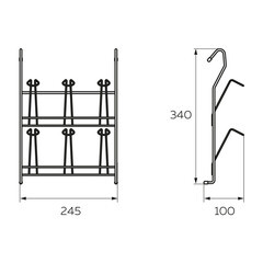 Держатель на рейлинг для кружек 245х100х340 мм хром (YJ-G508) - фото 2
