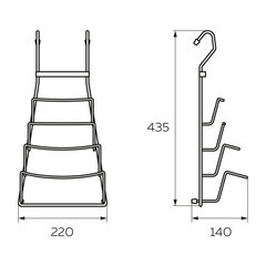 Держатель на рейлинг для крышек 220х140х435 мм черный матовый (YJ-G809B BL) - фото 2