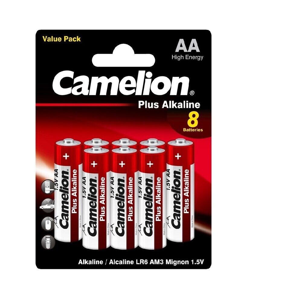 Изображение товара Батарейка Camelion Plus Alkaline АА пальчиковая LR6 1,5 В (8 шт.) (LR6-BP53)