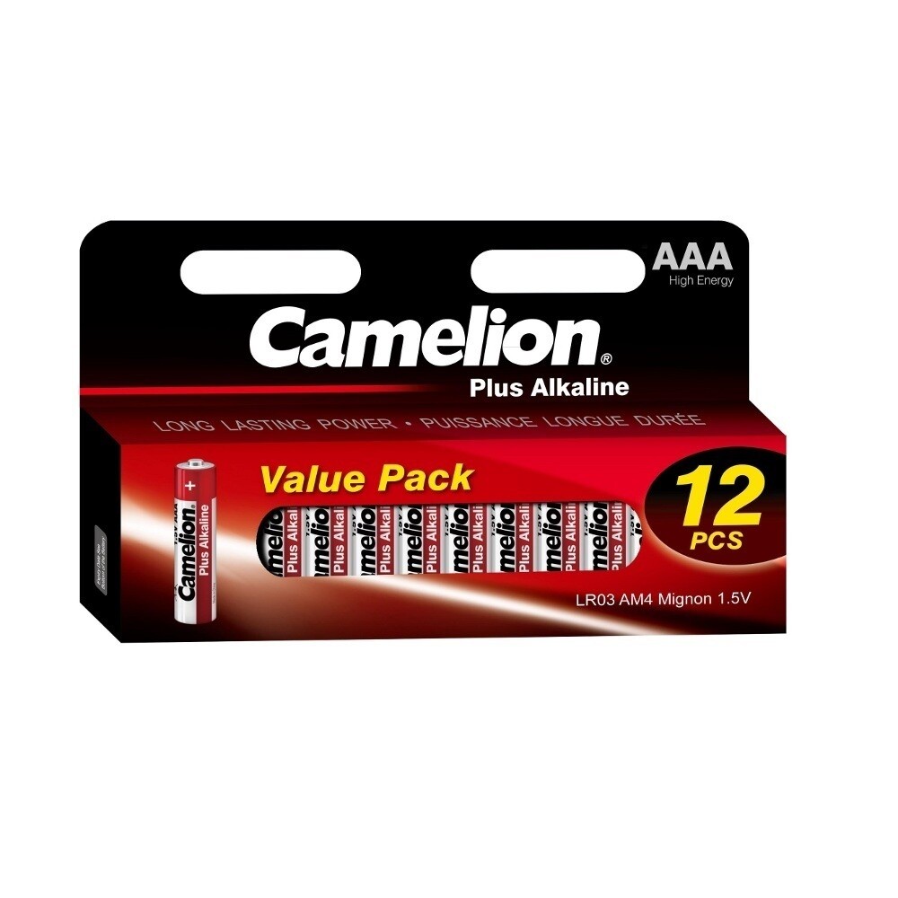 Изображение товара Батарейки Camelion Plus Alkaline ААА 1.5 В (12 шт.) для высокого энергопотребления