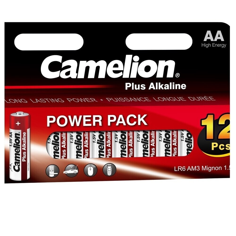 Изображение товара Батарейка Camelion Plus Alkaline АА пальчиковая LR6 1,5 В (12 шт.) (LR6-HP12)