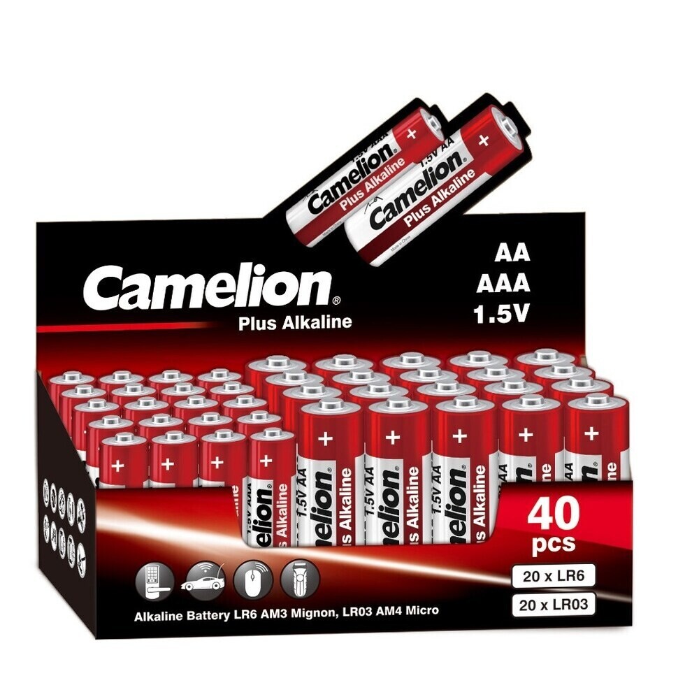 Изображение товара Батарейка Camelion Plus Alkaline АА пальчиковая LR03 1,5 В (40 шт.) (20LR620LR03-CB)