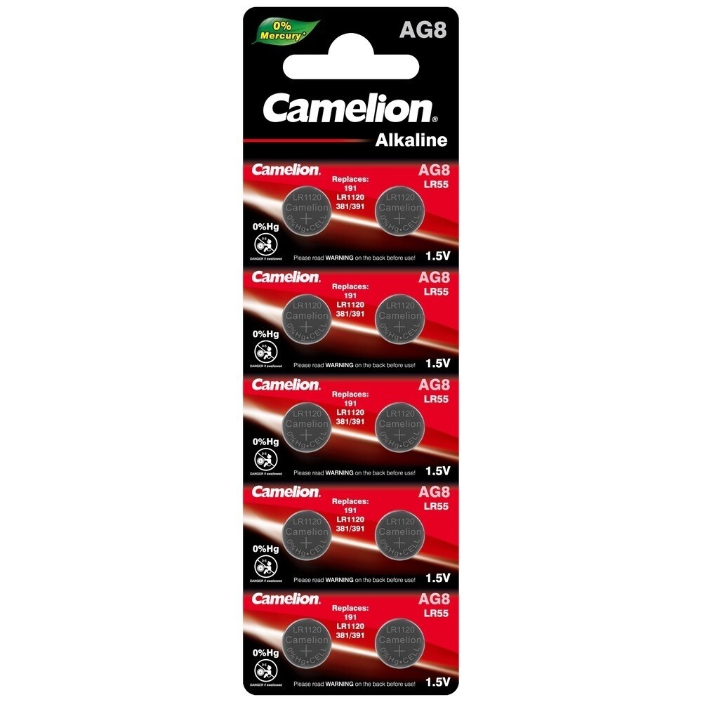 Изображение товара Батарейка Camelion Mercury Free AG8 1,5 В таблетки 10 шт надежный источник питания