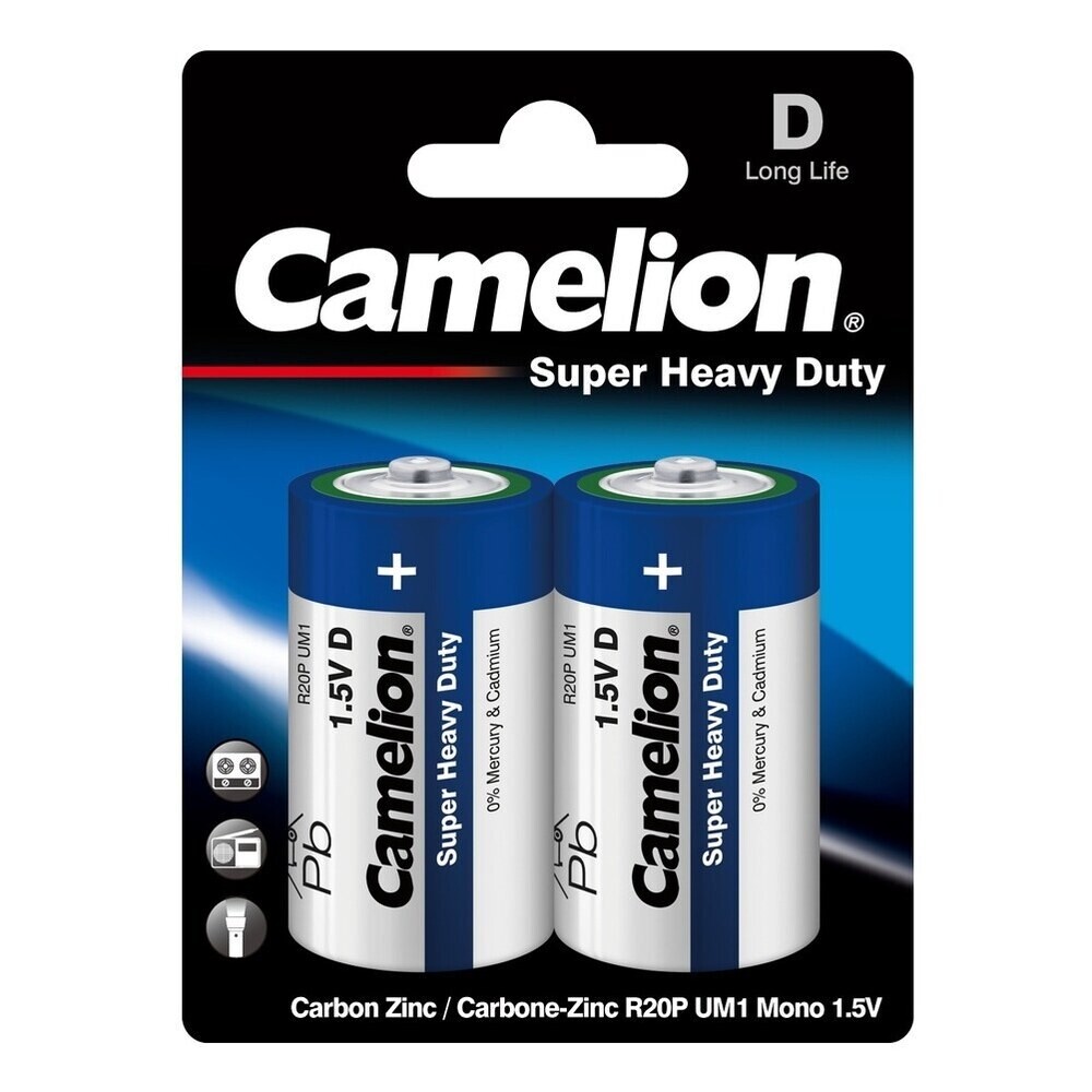 Изображение товара Батарейка Camelion Blue BL-2 R20P 1,5 В (2 шт.) (R20P-BP2B)