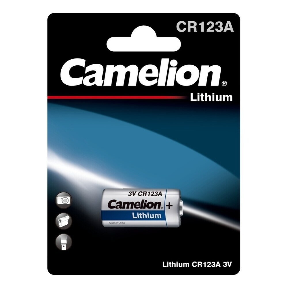 Изображение товара Батарейка Camelion CR123A 1,5 В литиевая для сигнализаций фототехники 1 шт.