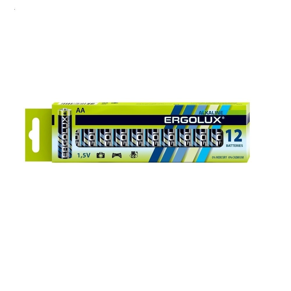 Изображение товара Батарейка Ergolux BP12 АА пальчиковая LR6 1,5 В (12 шт.) (LR6BP-12)