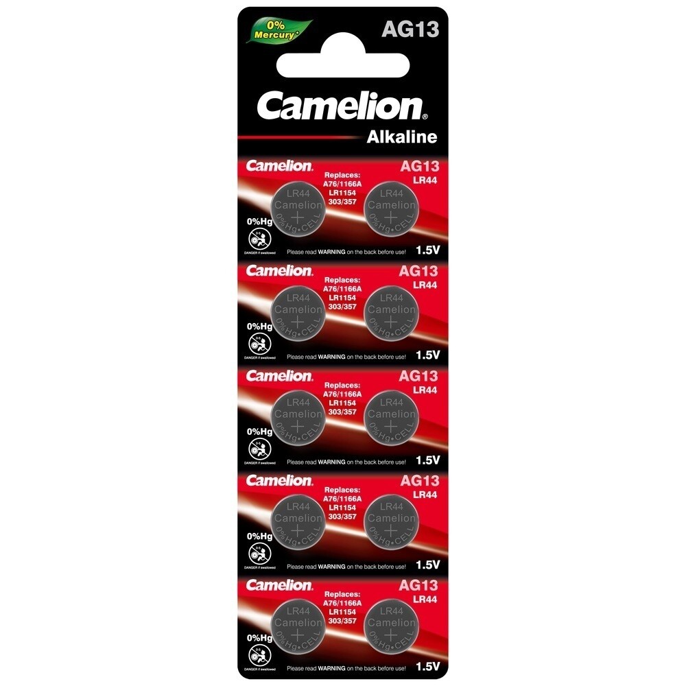 Изображение товара Батарейка Camelion Mercury Free таблетка G13 1,5 В (10 шт.) (AG13-BP10)
